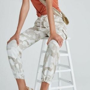 Anthropologie Carefree White Camo Cargo Pants